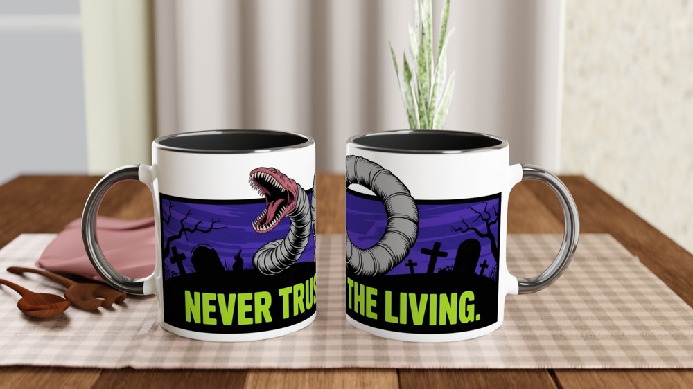 Beetlejuice Mug | 'Never Trust the Living' Quote | Musical Theatre Gift | Sandworm Present — view 9