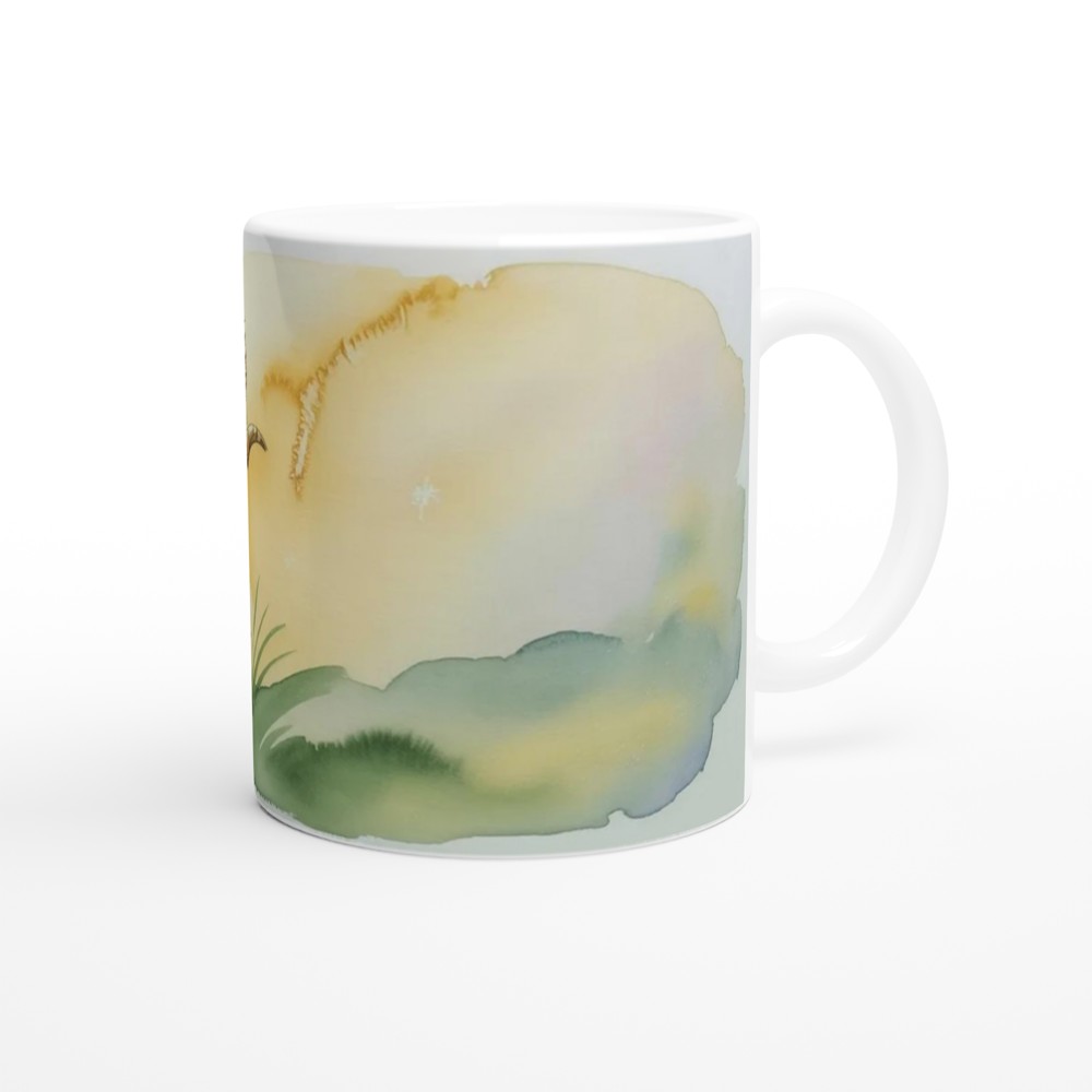 Watercolor Ram with Curled Horns Art Mug — view 12
