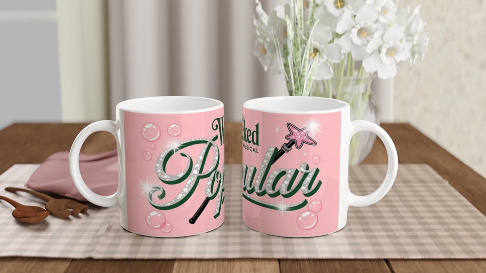 Wicked The Musical Popular Glitter Design Mug
