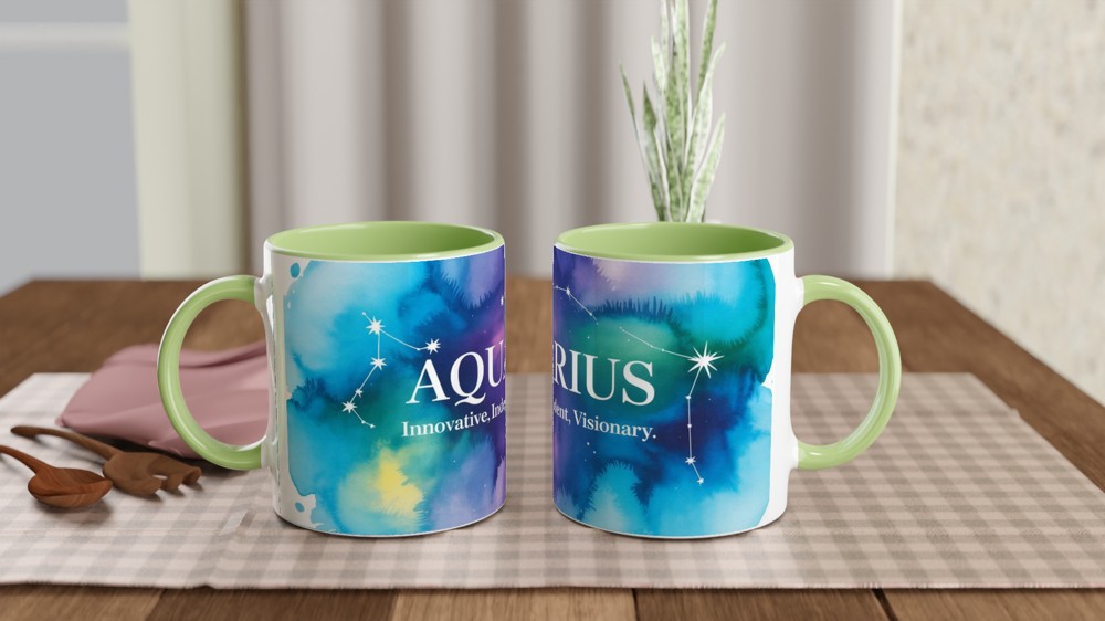 Aquarius Zodiac Mug | Astrology Birthday Gift | Celestial Constellation Cup | Gift for Best Friend — view 5