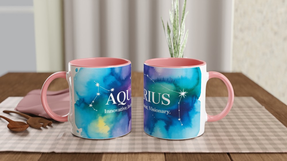 Aquarius Zodiac Mug | Astrology Birthday Gift | Celestial Constellation Cup | Gift for Best Friend — view 6
