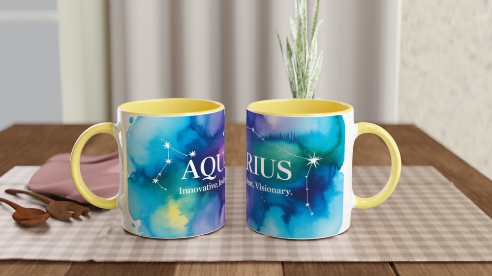 Aquarius Zodiac Mug | Astrology Birthday Gift | Celestial Constellation Cup | Gift for Best Friend — view 8