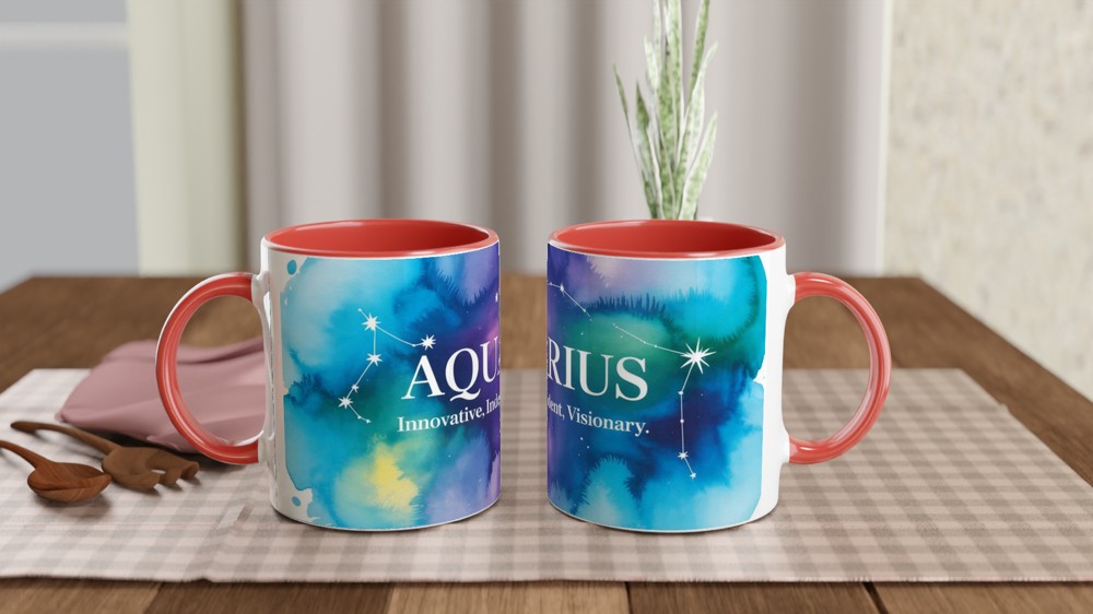Aquarius Zodiac Mug | Astrology Birthday Gift | Celestial Constellation Cup | Gift for Best Friend — view 7