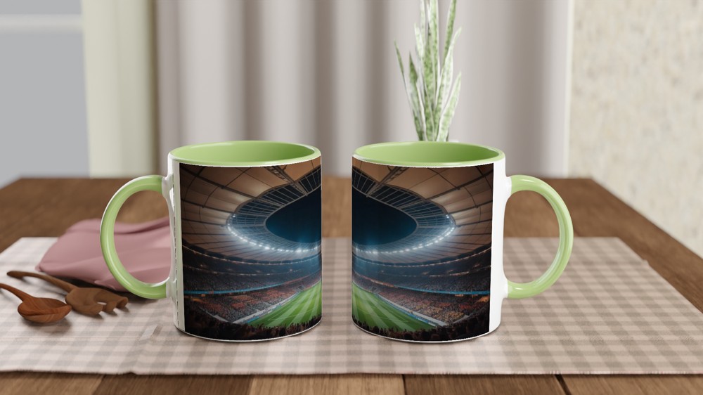 Football Stadium Night Match Panoramic Mug — view 5