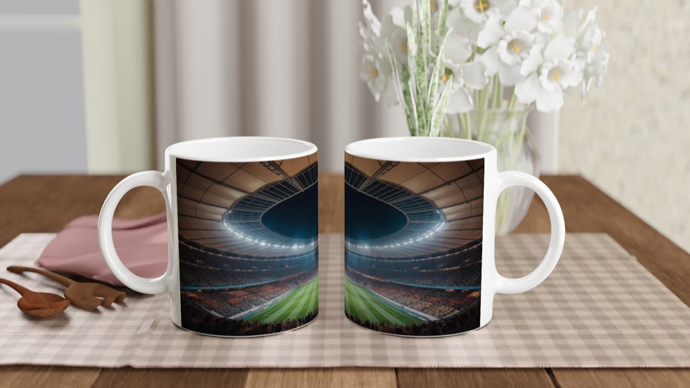 Football Stadium Night Match Panoramic Mug