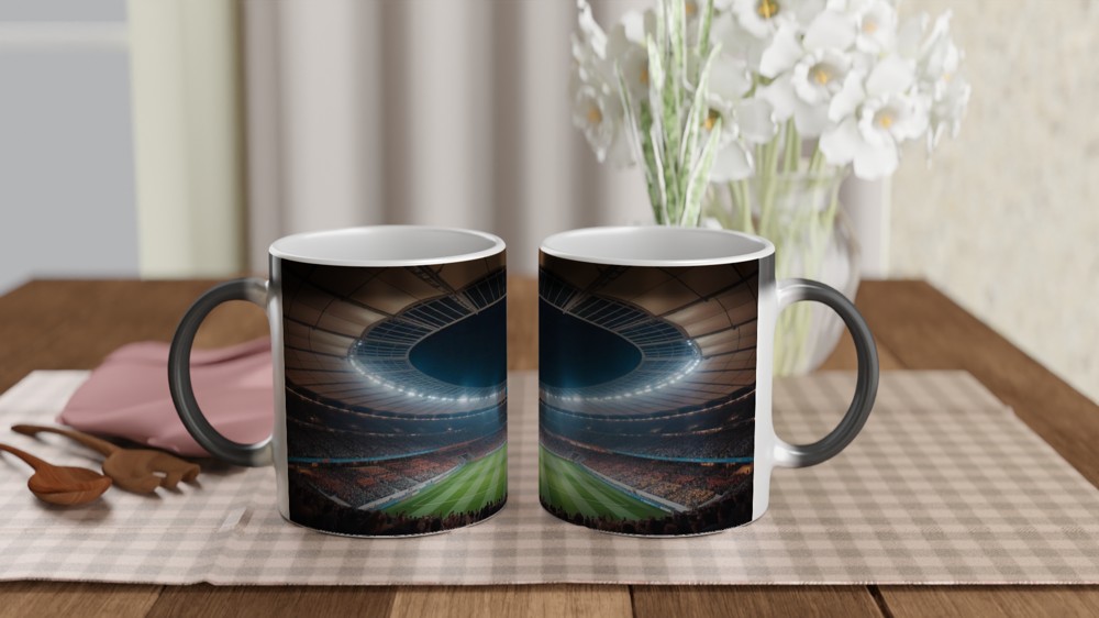 Football Stadium Night Match Panoramic Mug — view 3