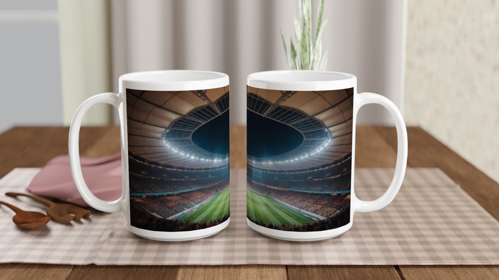 Football Stadium Night Match Panoramic Mug — view 2