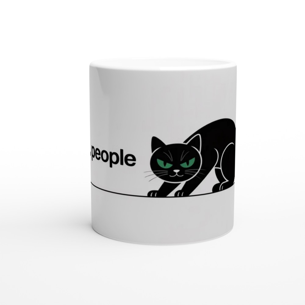 Ew People Grumpy Black Cat Mug - Introvert Funny Gift — view 11