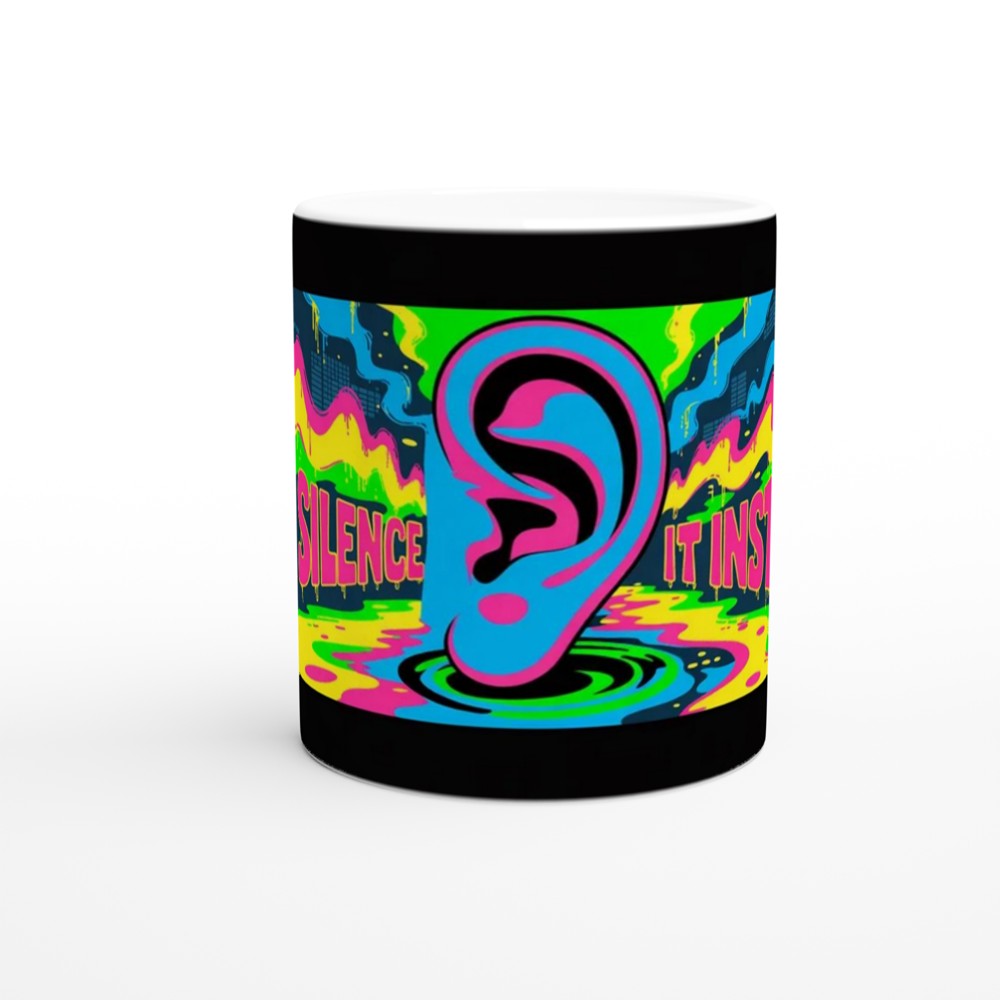 Try Silence It Instead - Bold Pop Art Ear Graffiti Mug — view 11