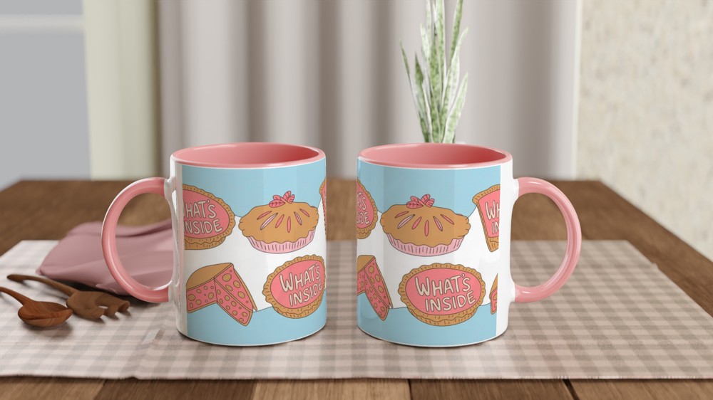What's Inside Cute Pie Pattern Mug — view 6