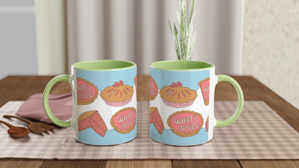 What's Inside Cute Pie Pattern Mug — view 5