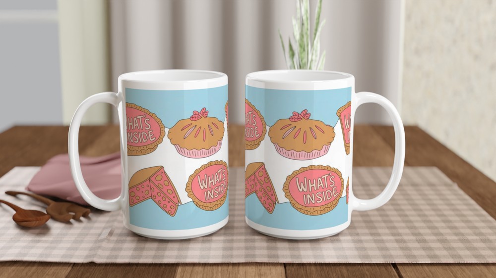 What's Inside Cute Pie Pattern Mug — view 2