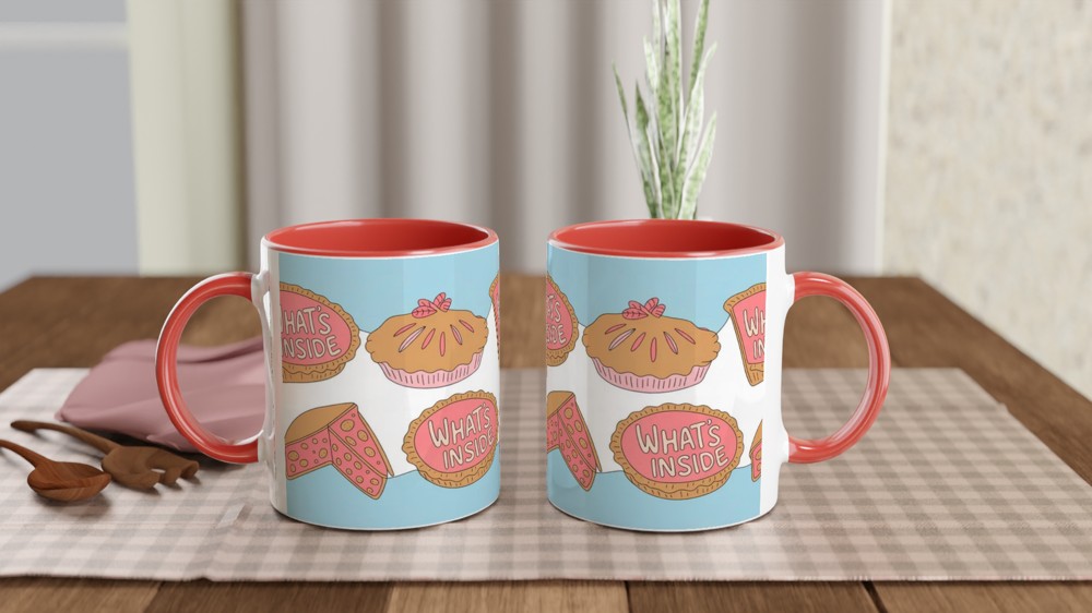 What's Inside Cute Pie Pattern Mug — view 7