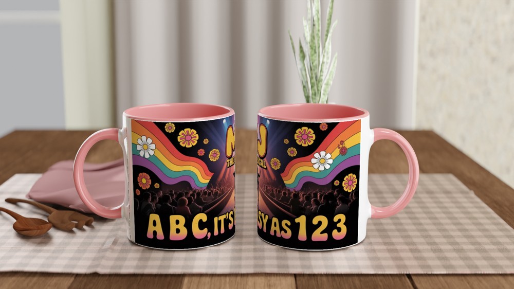 MJ The Musical Mug | Jackson 5 Era Retro Stage Design | Theatre Lover Gift | West End Present for Him or Her — view 6