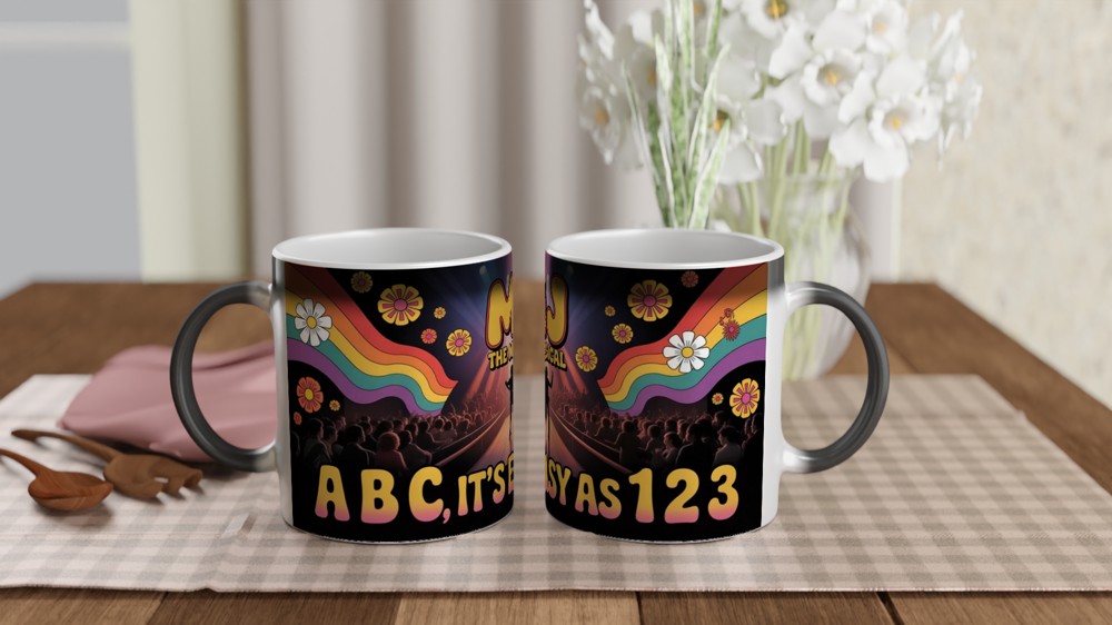 MJ The Musical Mug | Jackson 5 Era Retro Stage Design | Theatre Lover Gift | West End Present for Him or Her — view 3