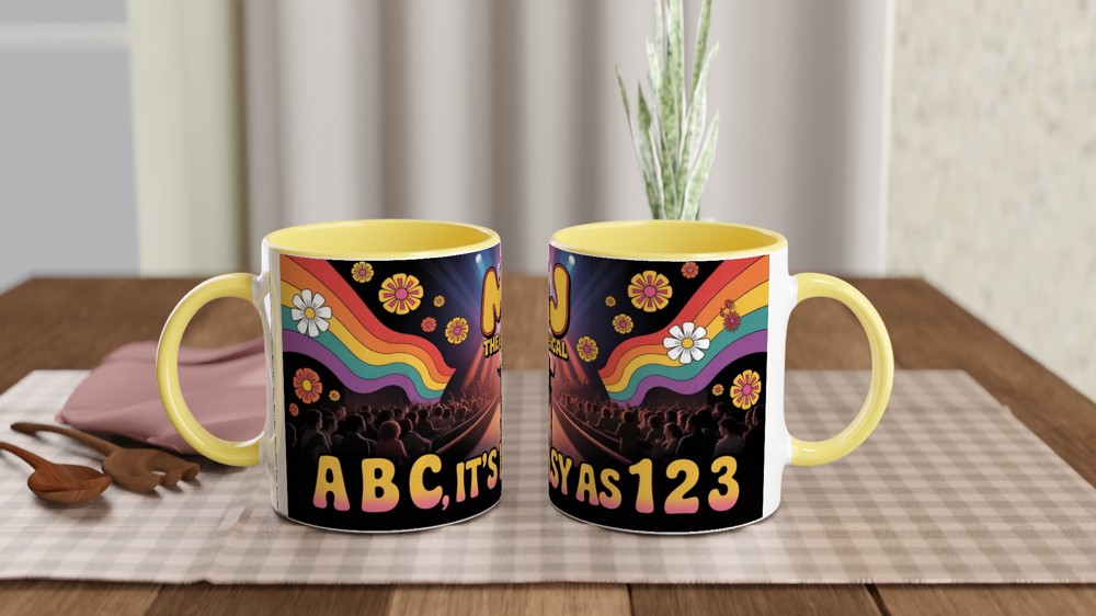 MJ The Musical Mug | Jackson 5 Era Retro Stage Design | Theatre Lover Gift | West End Present for Him or Her — view 8
