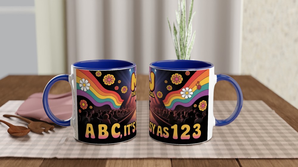 MJ The Musical Mug | Jackson 5 Era Retro Stage Design | Theatre Lover Gift | West End Present for Him or Her — view 4