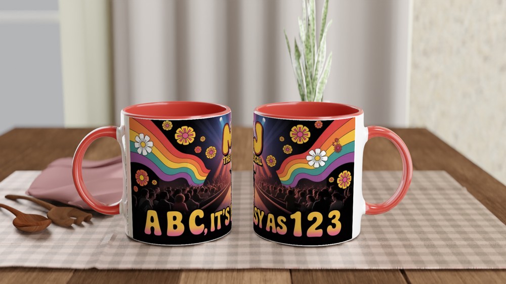 MJ The Musical Mug | Jackson 5 Era Retro Stage Design | Theatre Lover Gift | West End Present for Him or Her — view 7