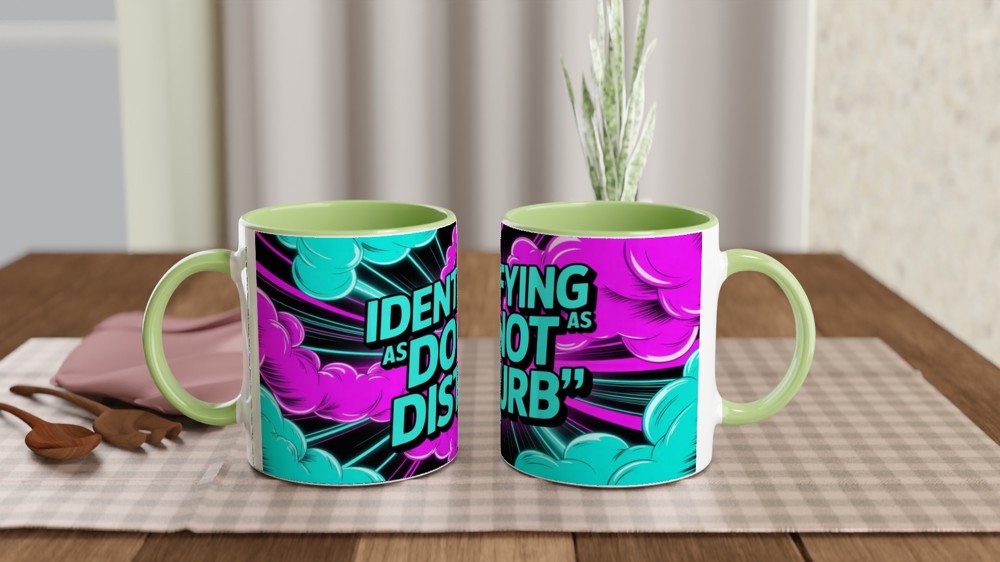 Identifying As Do Not Disturb - Comic Pop Art Mug — view 5