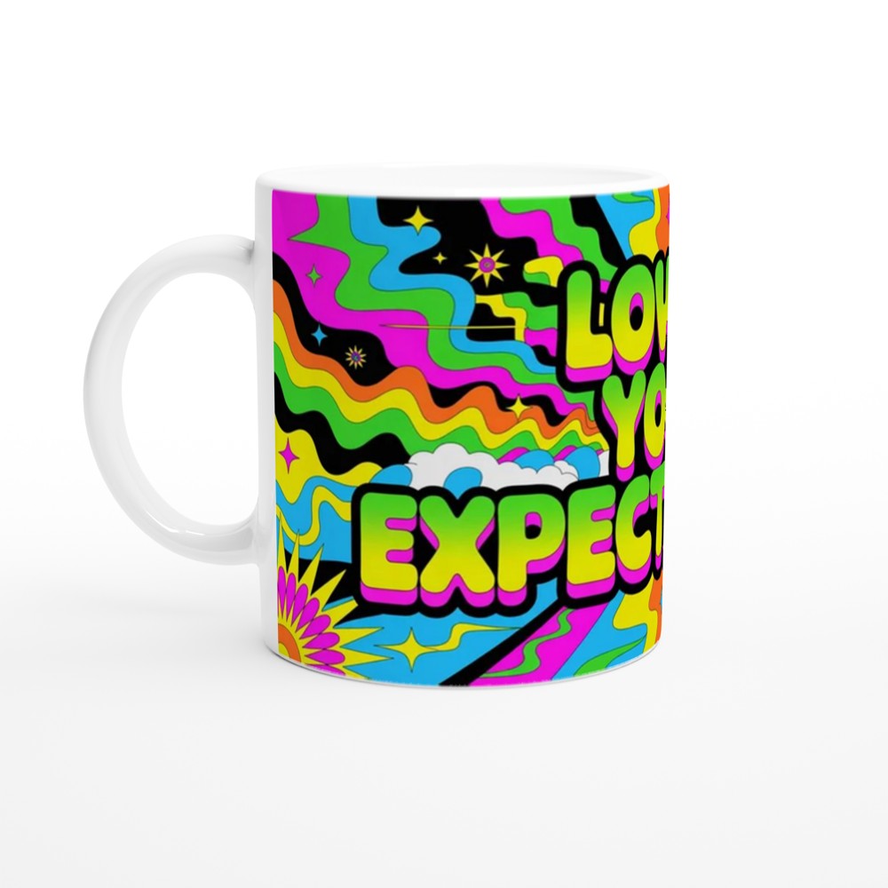 Lower Your Expectations Mug | Sarcastic Quote Mug | Funny Best Friend Gift | Psychedelic Neon Coffee Cup | Office Colleague Present — view 10