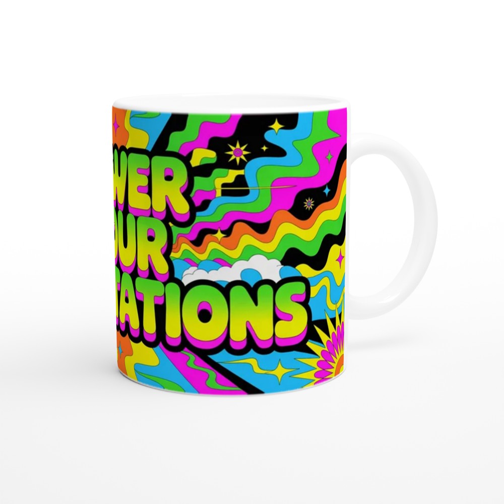 Lower Your Expectations Mug | Sarcastic Quote Mug | Funny Best Friend Gift | Psychedelic Neon Coffee Cup | Office Colleague Present — view 12