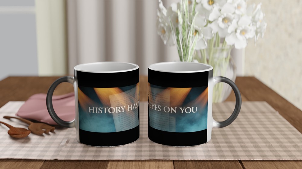 History Has Its Eyes On You - Historical Silhouette Mug — view 3