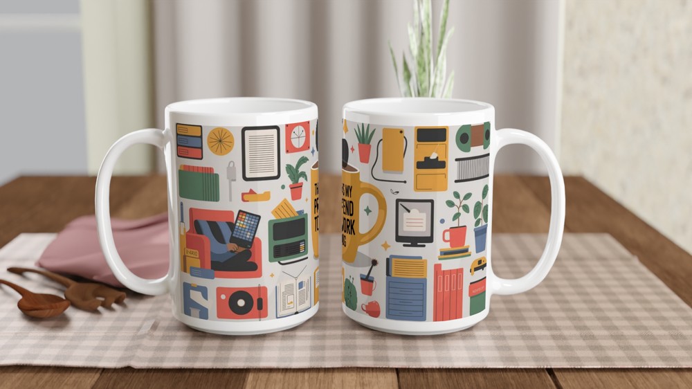 Pretend to Work Mug | Funny Office Humour Gift | Colleague Leaving Present | Secret Santa Work Joke Mug — view 2