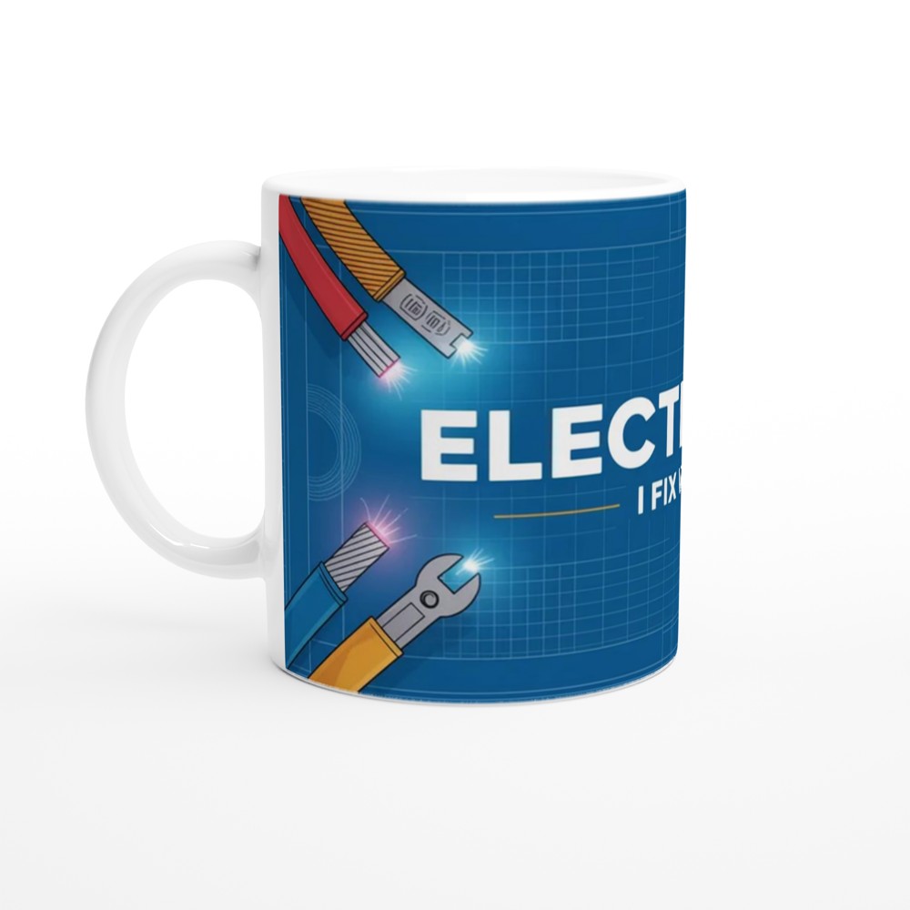 Electrician Mug | I Fix Wires Blueprint Design | Funny Sparky Gift | Birthday Present for Dad, Him or Colleague — view 10