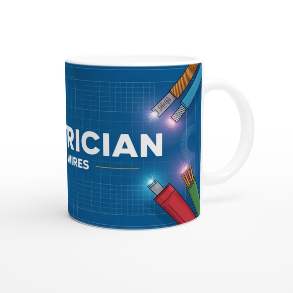 Electrician Mug | I Fix Wires Blueprint Design | Funny Sparky Gift | Birthday Present for Dad, Him or Colleague — view 12