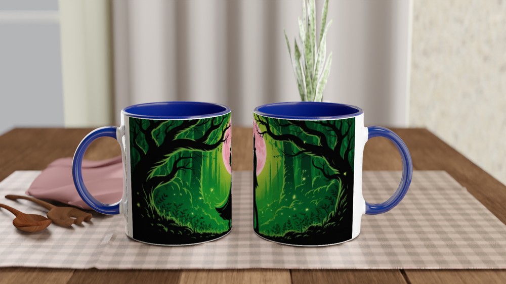 Enchanted Forest Romance Silhouette Moonlight Mug — view 4