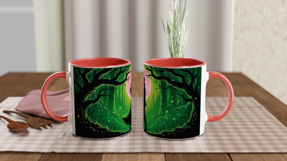 Enchanted Forest Romance Silhouette Moonlight Mug — view 7