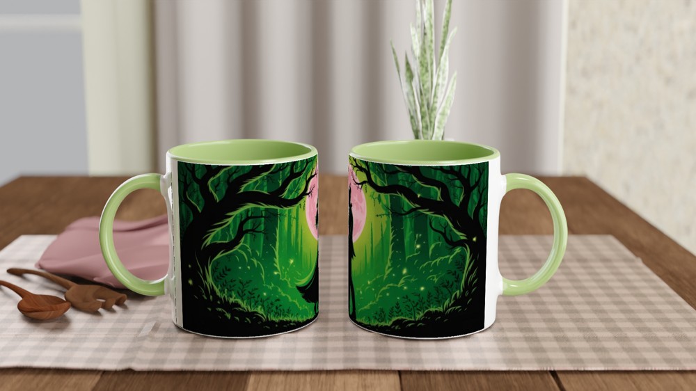 Enchanted Forest Romance Silhouette Moonlight Mug — view 5