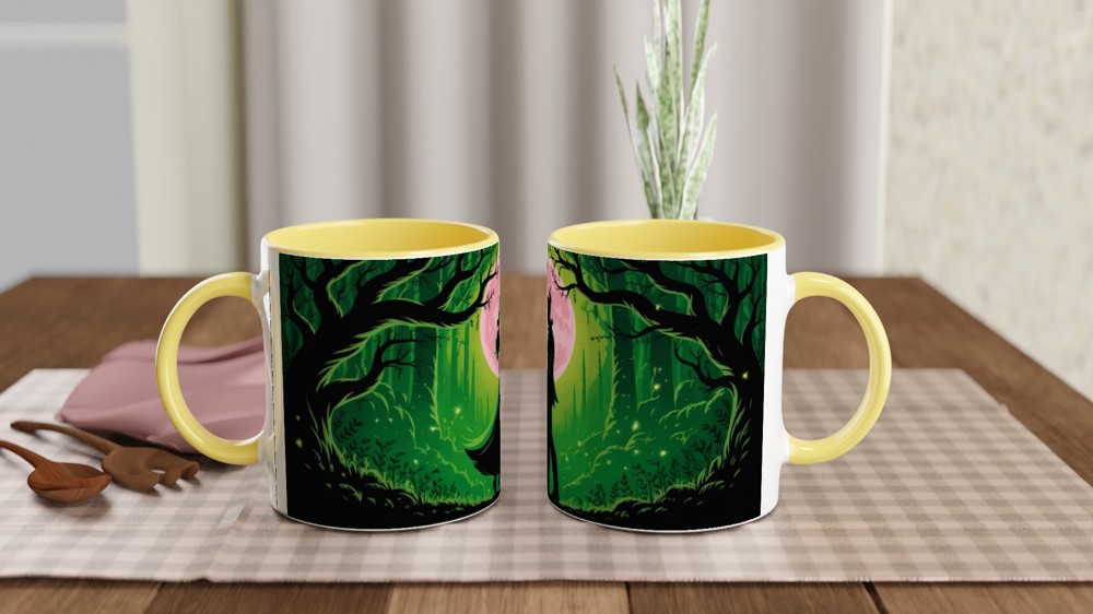 Enchanted Forest Romance Silhouette Moonlight Mug — view 8