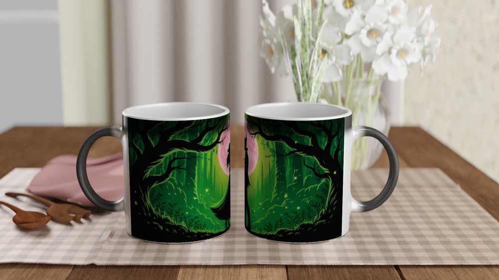 Enchanted Forest Romance Silhouette Moonlight Mug — view 3