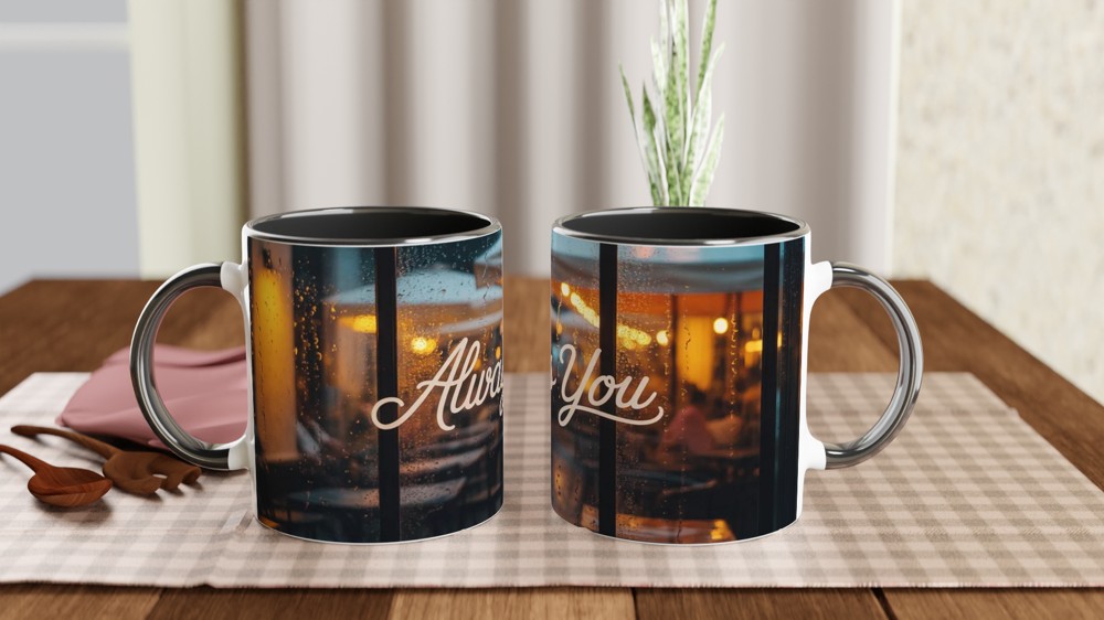 Always You Mug | Romantic Cafe Window Gift | Valentines and Anniversary Present for Couples | Cosy Night In Coffee Cup — view 9
