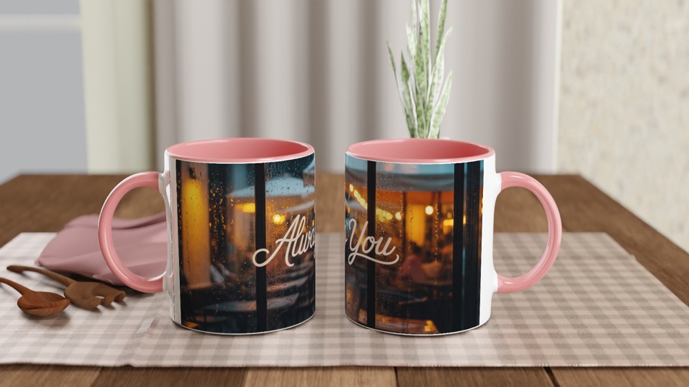 Always You Mug | Romantic Cafe Window Gift | Valentines and Anniversary Present for Couples | Cosy Night In Coffee Cup — view 6