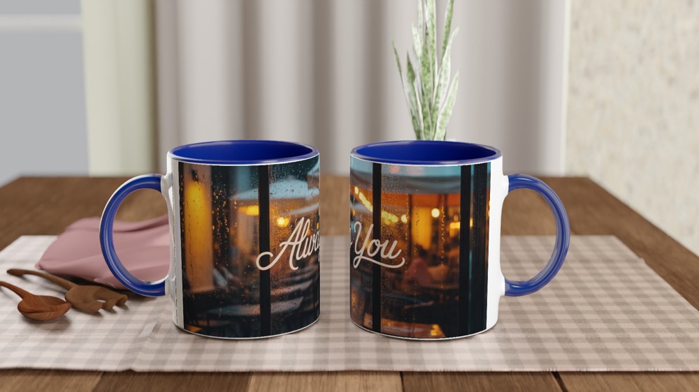 Always You Mug | Romantic Cafe Window Gift | Valentines and Anniversary Present for Couples | Cosy Night In Coffee Cup — view 4
