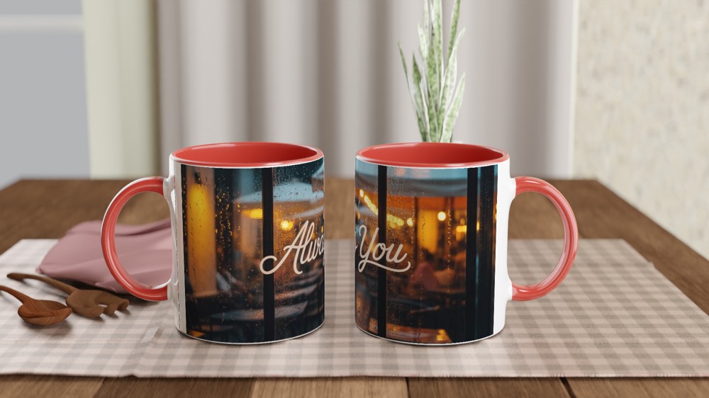 Always You Mug | Romantic Cafe Window Gift | Valentines and Anniversary Present for Couples | Cosy Night In Coffee Cup — view 7