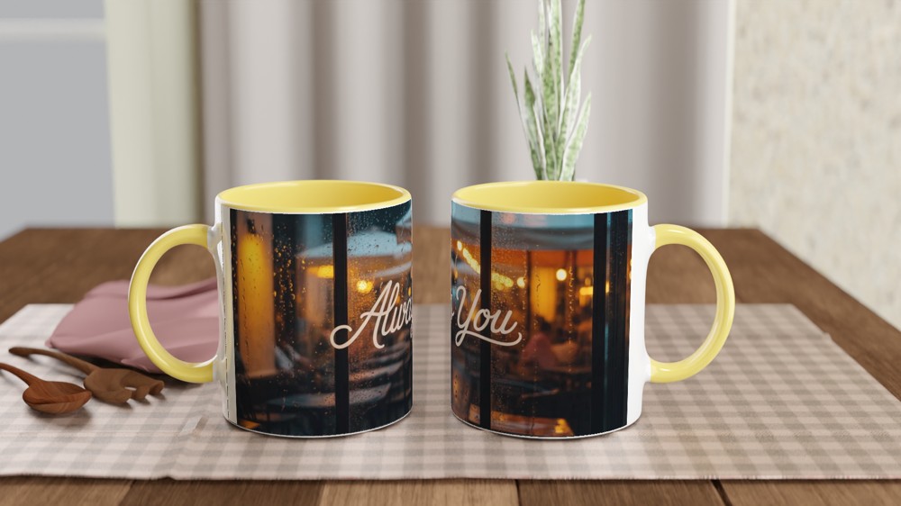 Always You Mug | Romantic Cafe Window Gift | Valentines and Anniversary Present for Couples | Cosy Night In Coffee Cup — view 8