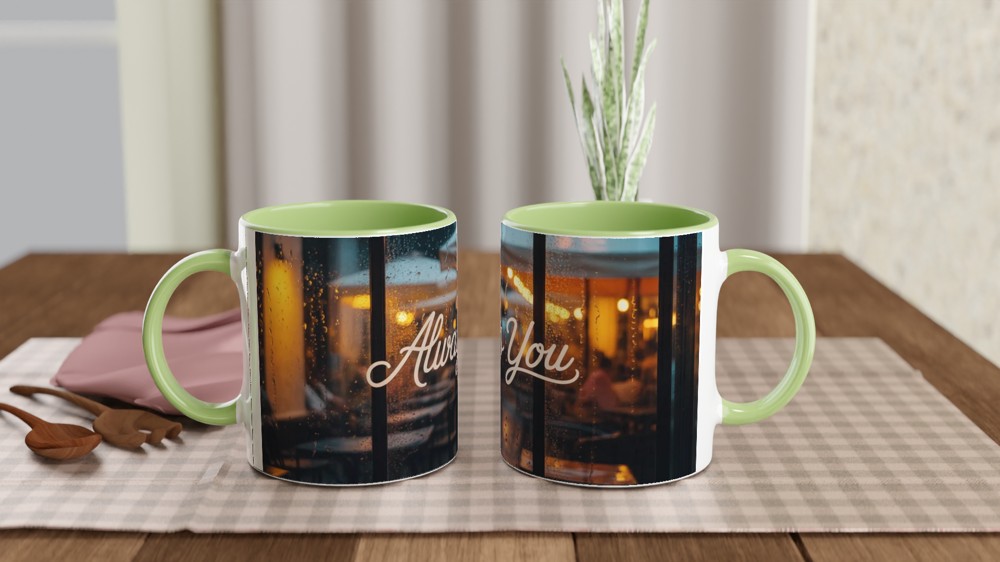 Always You Mug | Romantic Cafe Window Gift | Valentines and Anniversary Present for Couples | Cosy Night In Coffee Cup — view 5