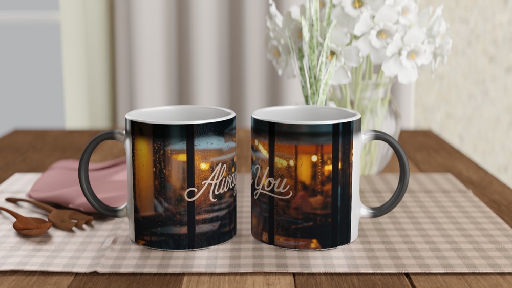 Always You Mug | Romantic Cafe Window Gift | Valentines and Anniversary Present for Couples | Cosy Night In Coffee Cup — view 3