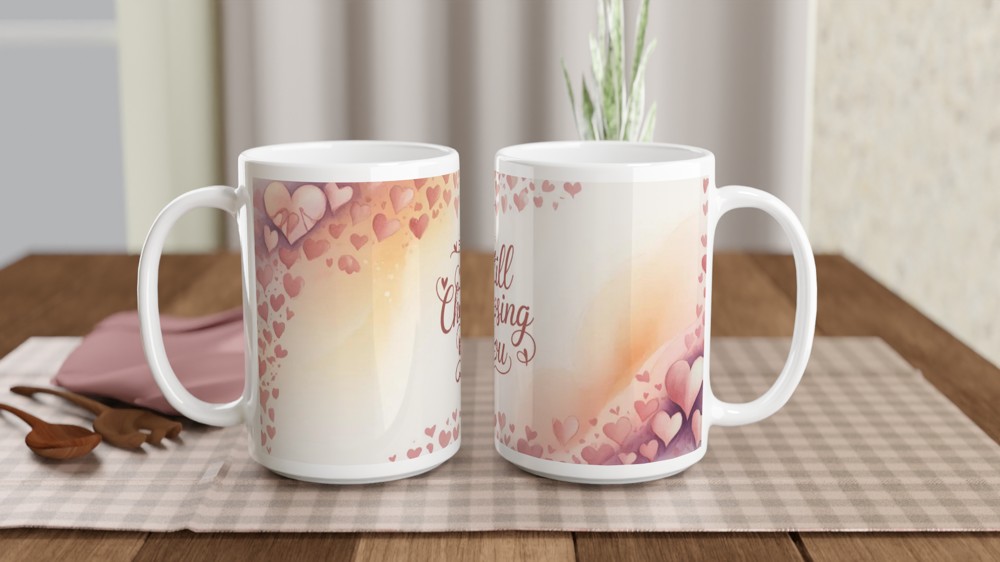 Still Choosing You - Romantic Watercolour Hearts Mug — view 2