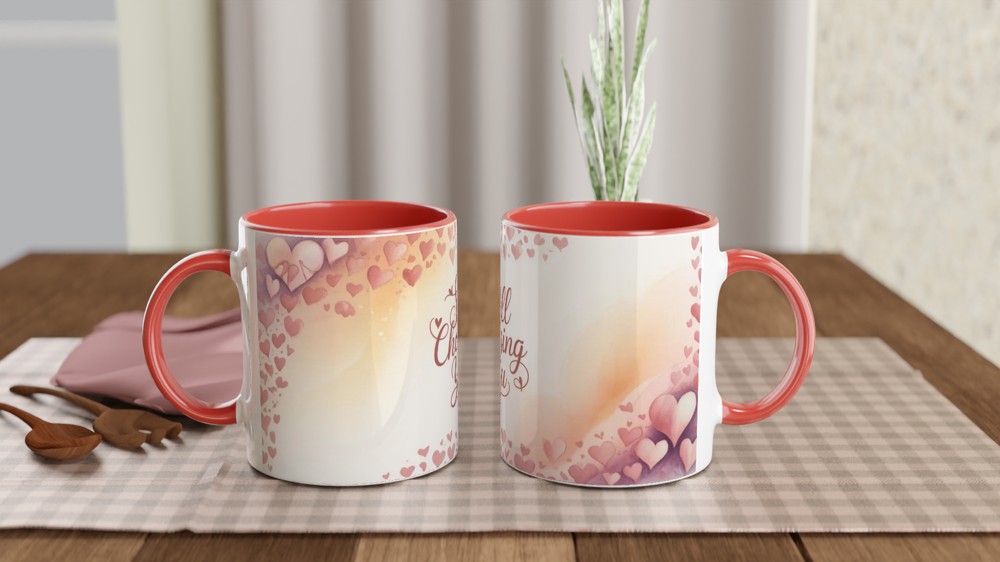 Still Choosing You - Romantic Watercolour Hearts Mug — view 7