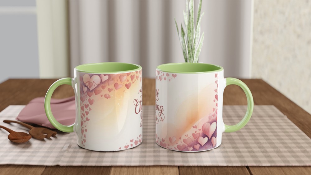 Still Choosing You - Romantic Watercolour Hearts Mug — view 5