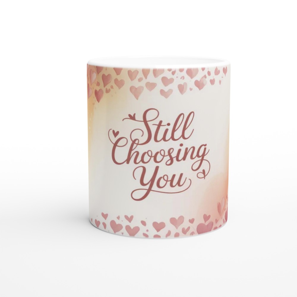 Still Choosing You - Romantic Watercolour Hearts Mug — view 11