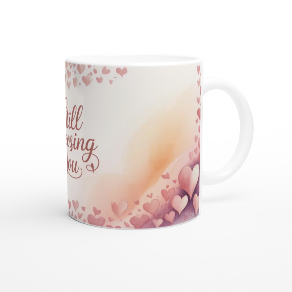 Still Choosing You - Romantic Watercolour Hearts Mug — view 12