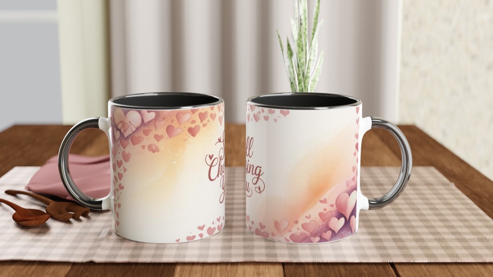 Still Choosing You - Romantic Watercolour Hearts Mug — view 9