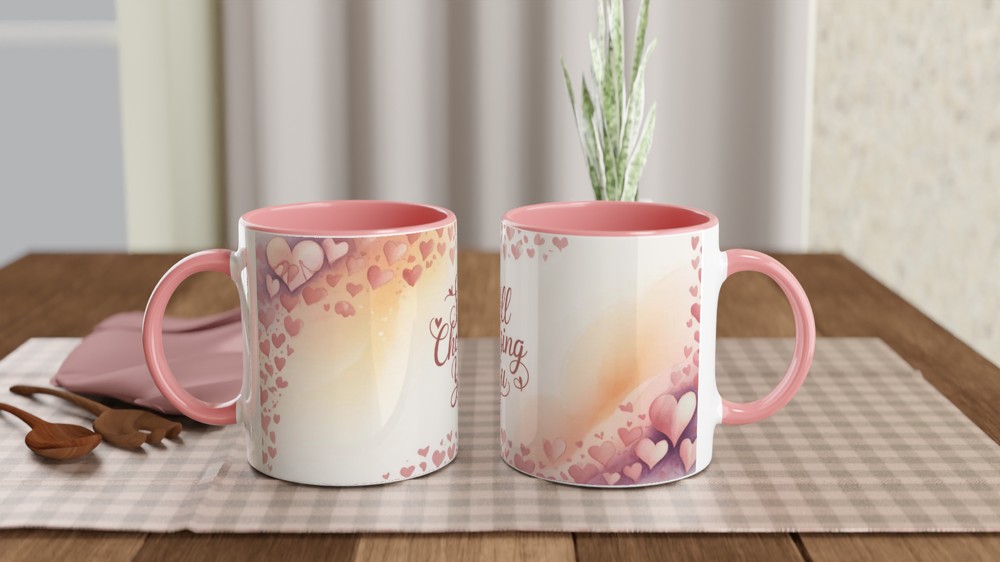 Still Choosing You - Romantic Watercolour Hearts Mug — view 6