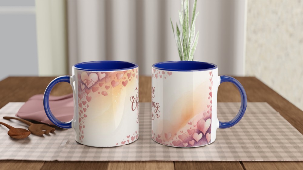 Still Choosing You - Romantic Watercolour Hearts Mug — view 4