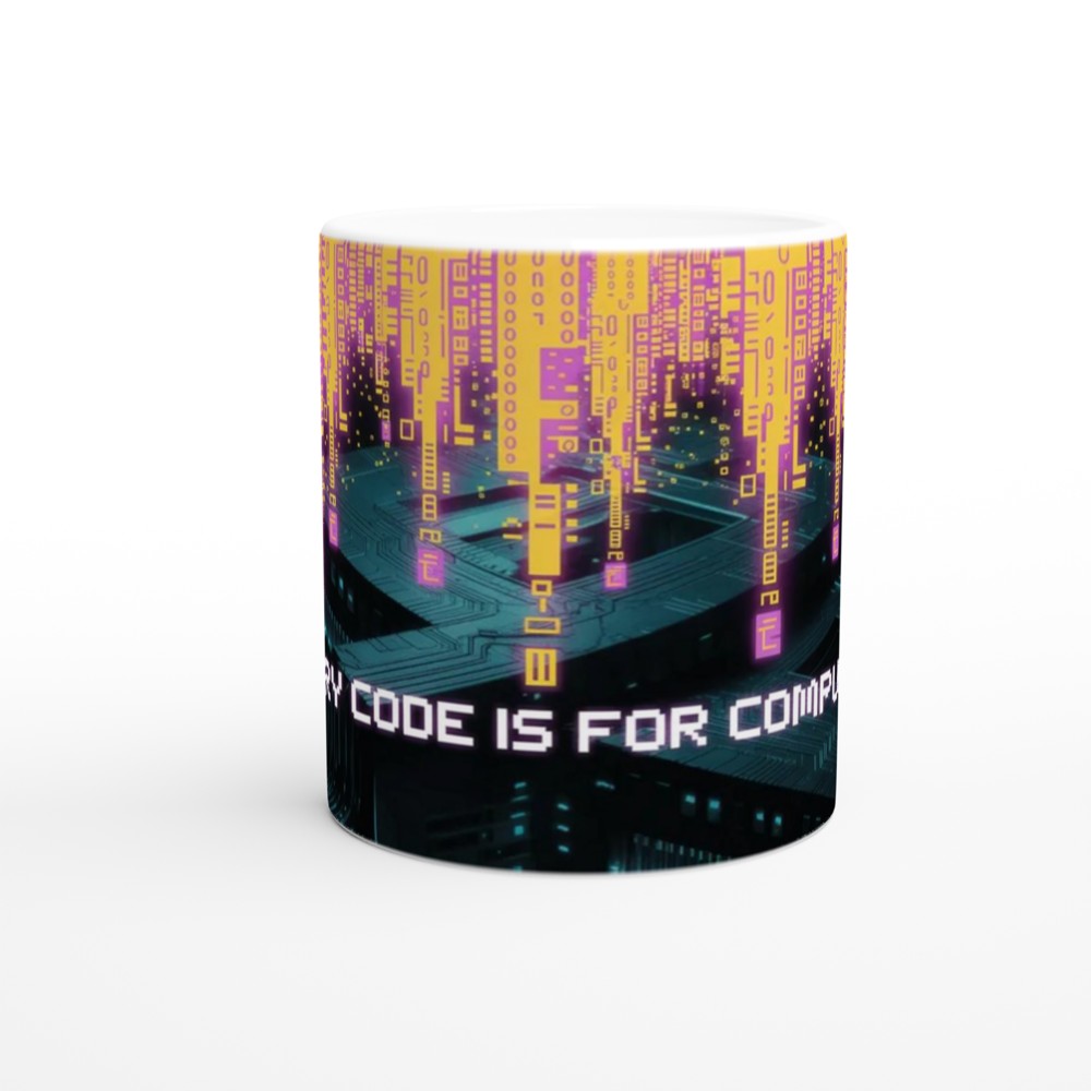 Binary Code Is For Computers - Non-Binary Pride Tech Mug — view 11
